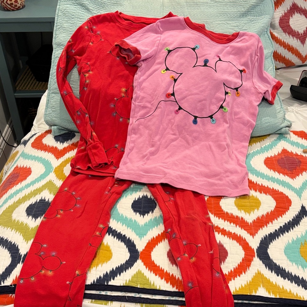 Disney Red and Pink Kids Pajama Set